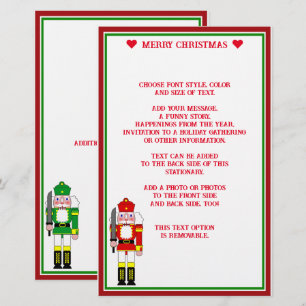 Two Nutcracker Soldiers Christmas Stationery