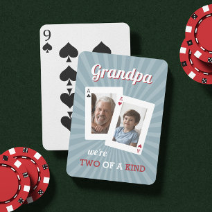 Two of a Kind Grandpa & Child Photo Playing Cards