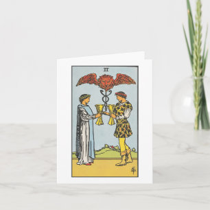 Two of cups blank card - Rider Waite Smith tarot