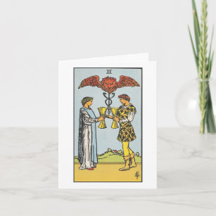 Two of cups blank card - Rider Waite Smith tarot