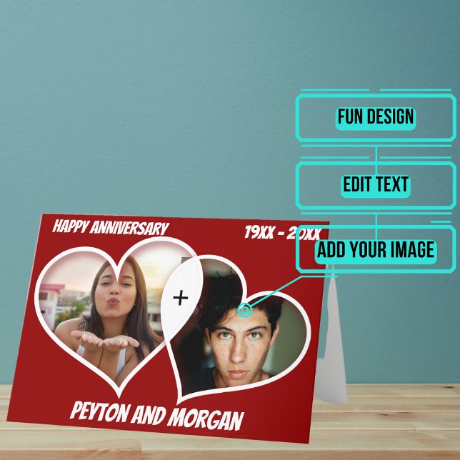 Two of Hearts Anniversary Card (Your anniversary is a time to celebrate the things you love most about each other.)