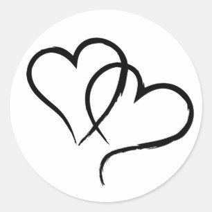Two of Hearts Classic Round Sticker
