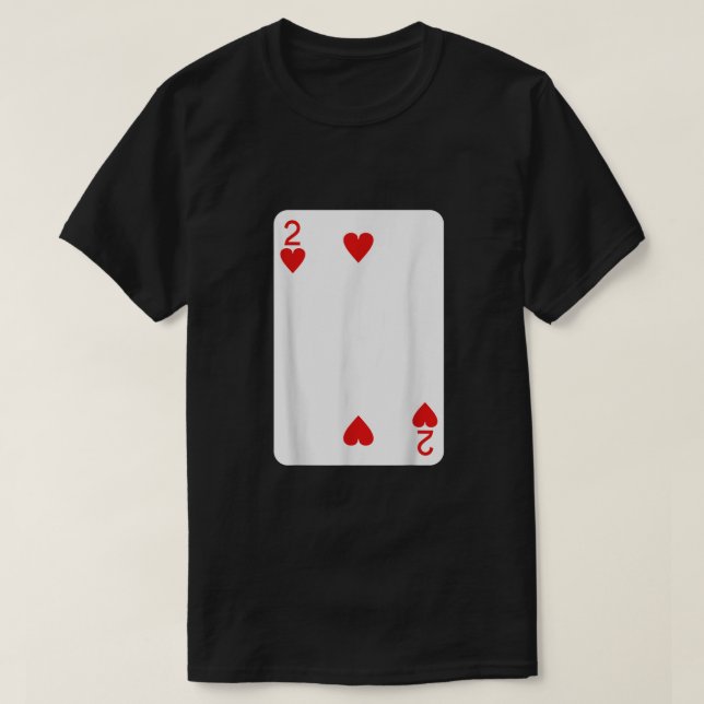 Two Of Hearts Playing Cards Halloween Costume Deck T-Shirt (Design Front)