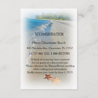 Two of Us | Beach Wedding Accommodation Directions Enclosure Card
