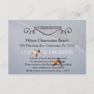 Two of Us | Beach Wedding Accommodation Directions Enclosure Card