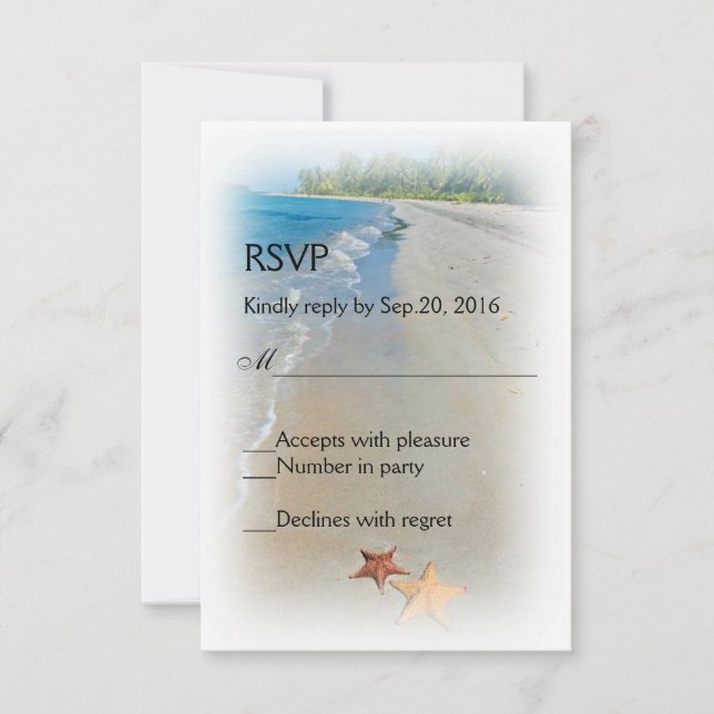 Two of Us | Ocean Love Starfish Response RSVP Card (Front)