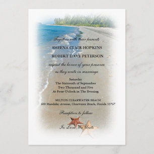 Two of Us Ocean Love Starfish Wedding Invitation