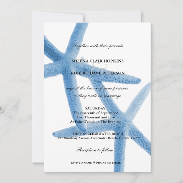 Two of Us | Ocean Love Starfish Wedding Invitation (Front)