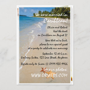 Two of Us   Ocean Love Starfish Wedding Reception Invitation