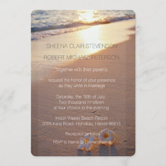 Two of us / Plumeria Beach Sunset Wedding Invites