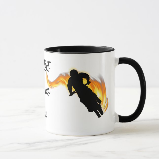 Two Off Road Dirt Bikes with Flames Mug (Right)