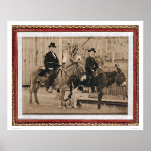 Two O'Keefe boys on donkeys (40040) Poster