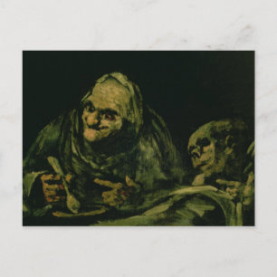 Two Old Men Eating Postcard