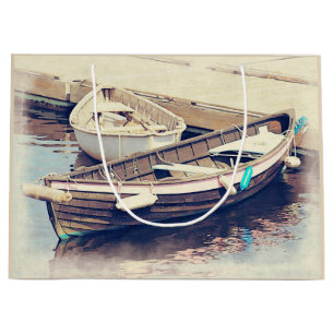 Two Old Rowboats Wooden Boats Large Gift Bag