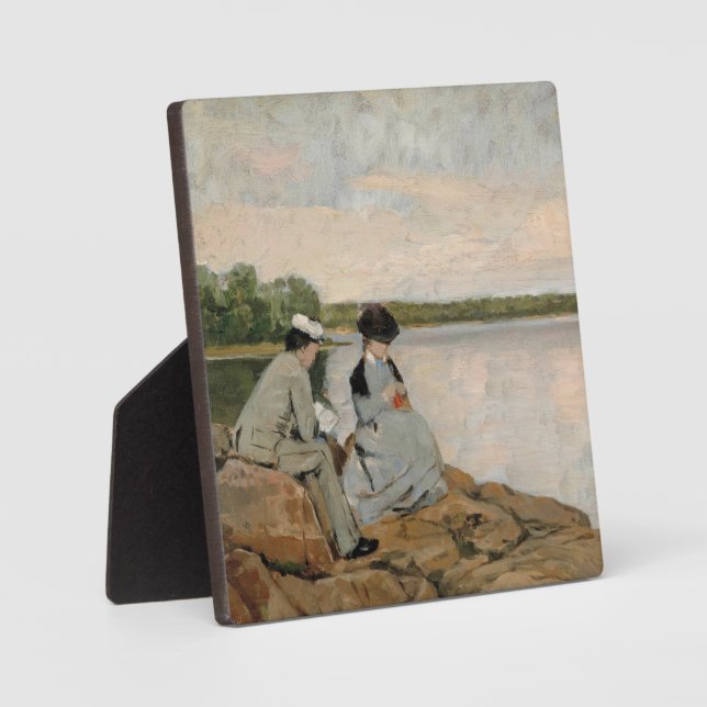 Two on the beach, Arvid Liljelund  Plaque (Front)