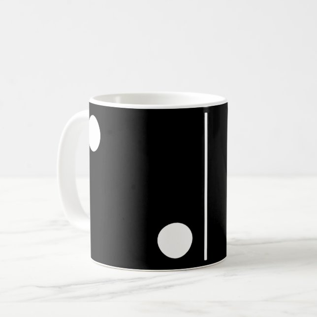 Two One Black Domino Mug (Front Left)