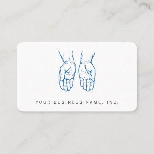 Two Open Hands (Blue) Business Card