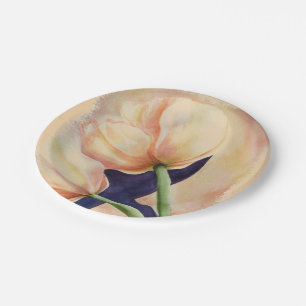 TWO ORANGE TULIPS PAPER PLATE