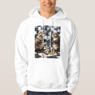 Two Otters Playing Chess,  Hoodie