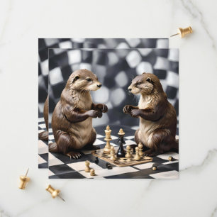 Two Otters Playing Chess, Save The Date