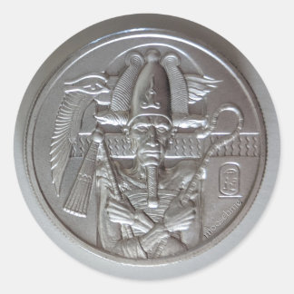 Two Ounce Osiris Silver Round Front Classic Round Sticker