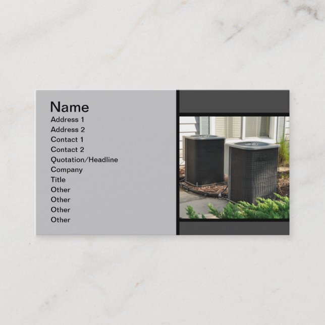 two outdoor central air conditioner units business card (Front)