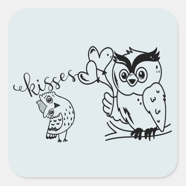 Two Owl  Square Sticker (Front)