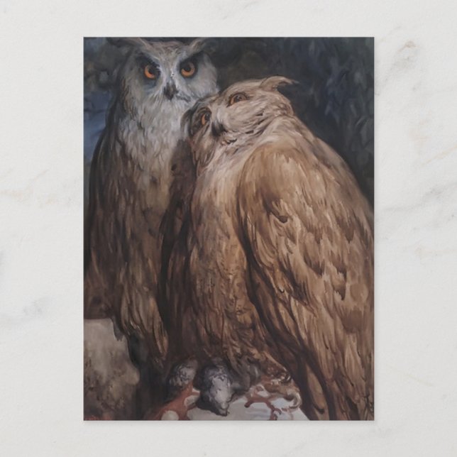 Two Owls by Gustave Dore Postcard (Front)