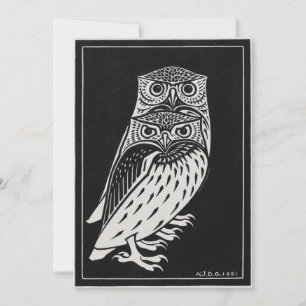 Two Owls, illustration by Julie de Graag Card