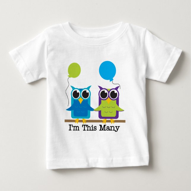 Two Owls I'm This Many Birthday Tshirts (Front)