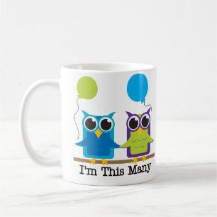 Two Owls I'm This Many Coffee Mug
