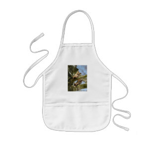 Two Owls in the Woods, birds, wildlife Kids' Apron