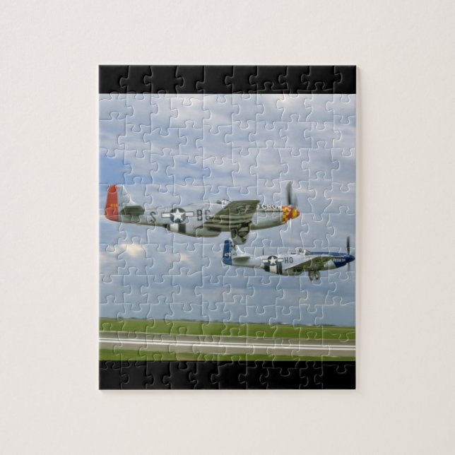 Two P51 Mustangs Flying By._WWII Planes Jigsaw Puzzle (Vertical)