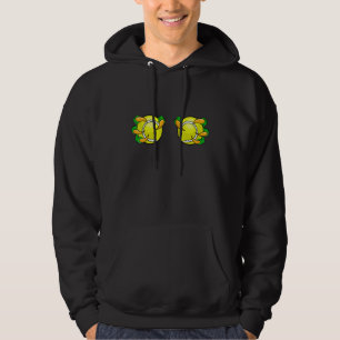 Two Padel Tennis Balls On Chest Held By Dino Hands Hoodie