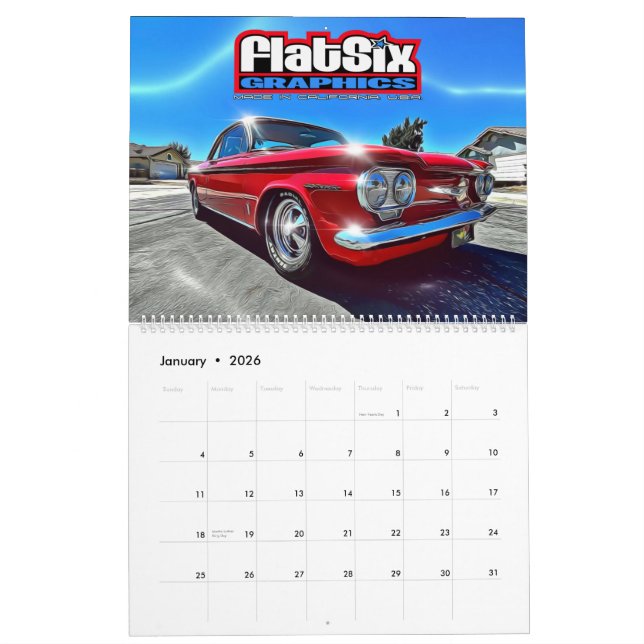 Two Page Large Corvair Calendar (Jan 2026)