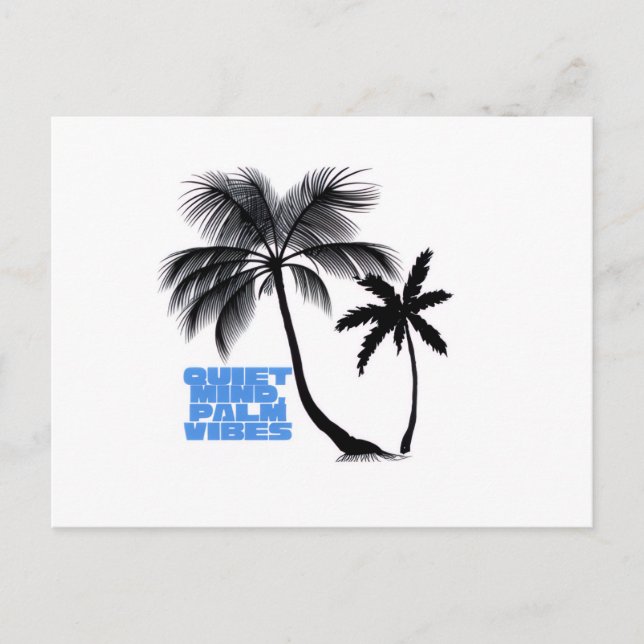 Two Palm Trees Wall Art | Tropical Minimalist Holiday Postcard (Front)