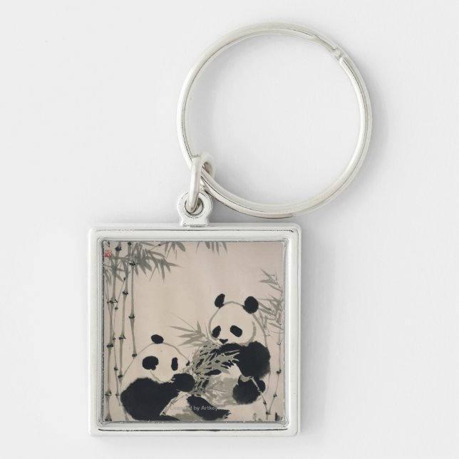 Two Pandas Key Ring (Front)