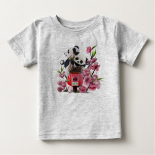 Two pandas ride a moped baby T-Shirt