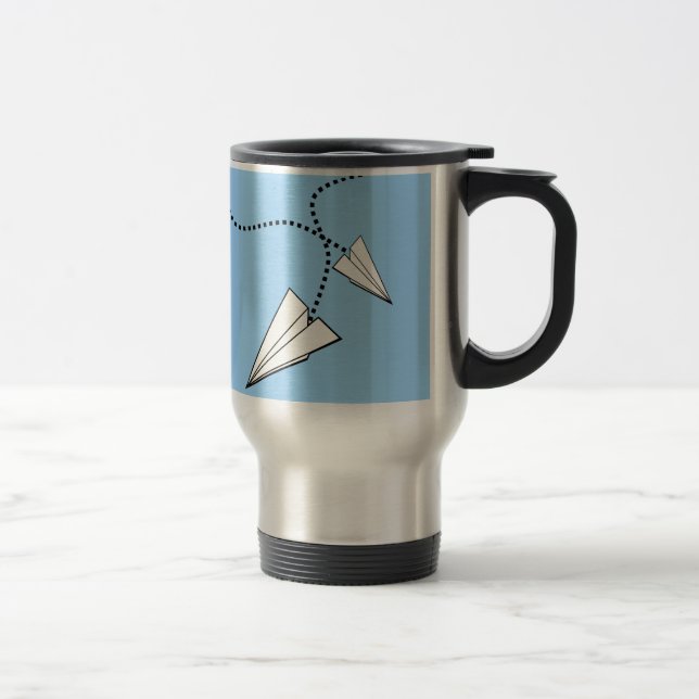 Two Paper Aeroplanes Travel Mug (Right)