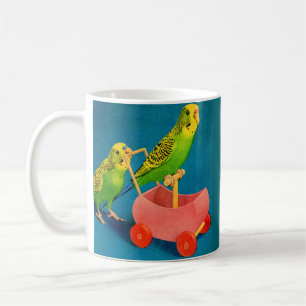 two parakeets coffee mug