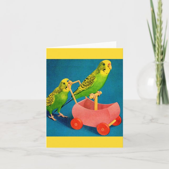 two parakeets note card (Front)