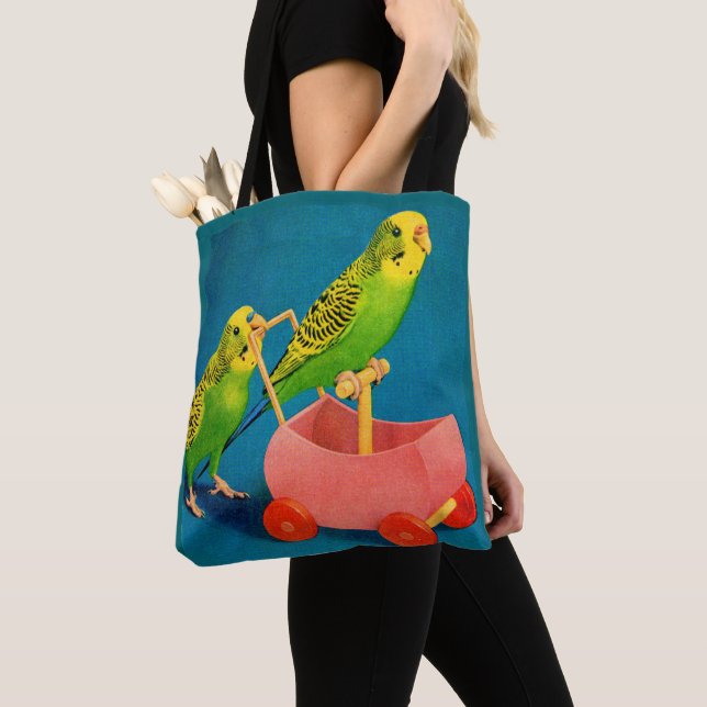 two parakeets tote bag (Close Up)