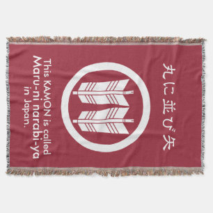 Two parallel arrows in circle throw blanket