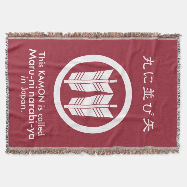 Two parallel arrows in circle throw blanket (Front)