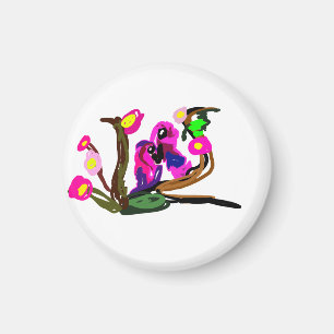 Two parrots live magnet