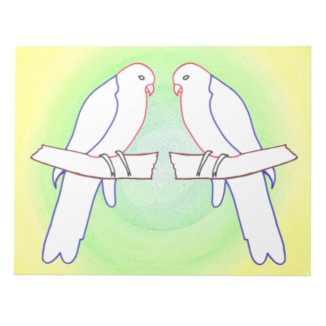 Two Parrots Outlines Colouring Sheets Notepads (Front)