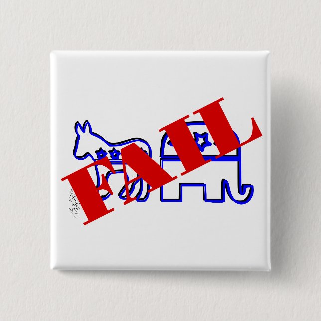 Two Party System Fail 15 Cm Square Badge (Front)
