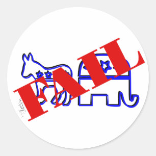 Two Party System Fail Classic Round Sticker