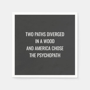 TWO PATHS DIVERGED NAPKIN