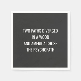 TWO PATHS DIVERGED  NAPKIN